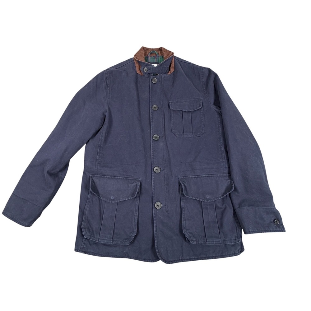 Peter Manning Tribeca Flannel Jacket Mens 3 40R Navy Blue Cotton Plaid Lining
